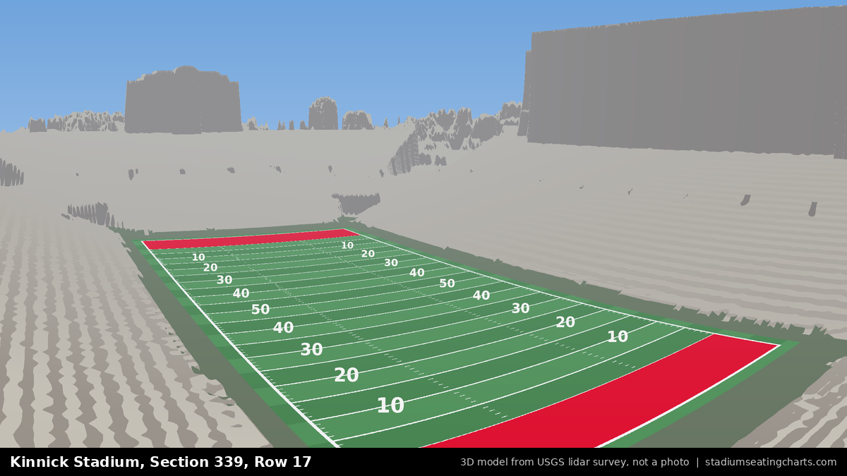 View from Kinnick Stadium Section 339, Row 17, looking toward the field