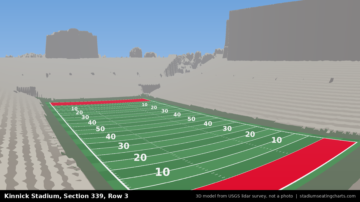 View from Kinnick Stadium Section 339, Row 3, looking toward the field
