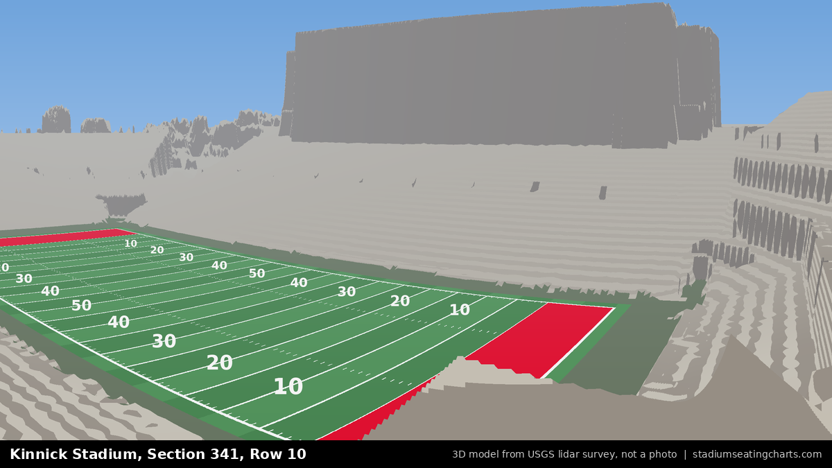 View from Kinnick Stadium Section 341, Row 10, looking toward the field