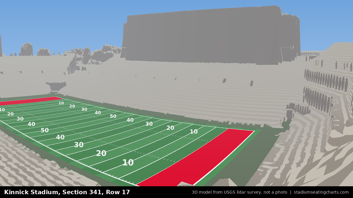 View from Kinnick Stadium Section 341, Row 17, looking toward the field