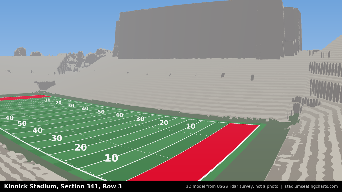 View from Kinnick Stadium Section 341, Row 3, looking toward the field