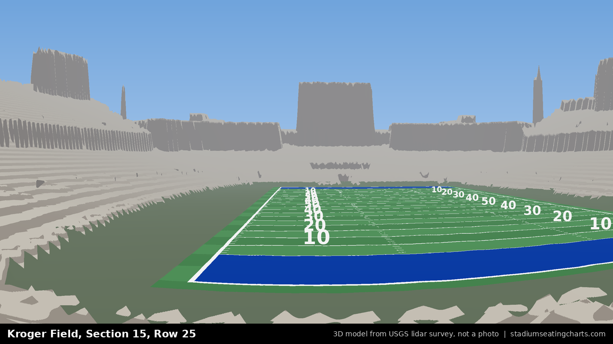 View from Kroger Field Section 15, Row 25, looking toward the field