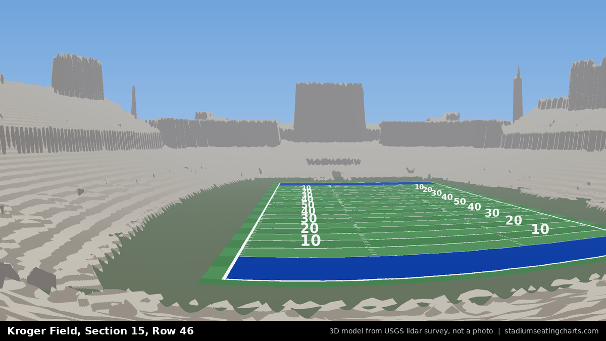 View from Kroger Field Section 15, Row 46, looking toward the field