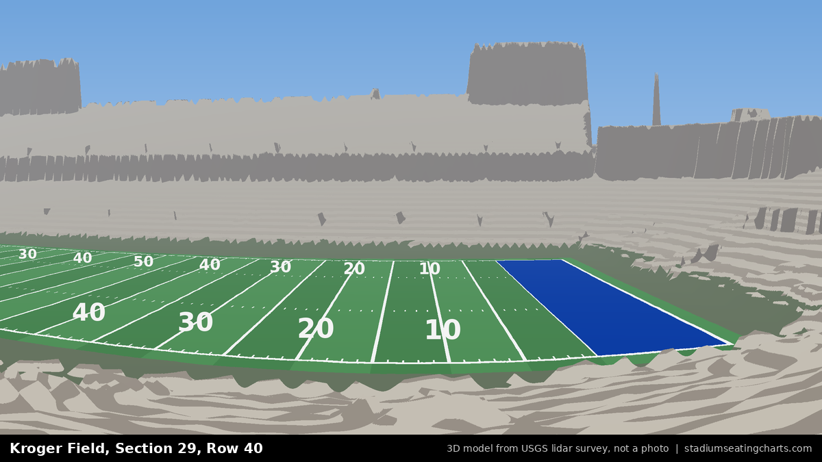 View from Kroger Field Section 29, Row 40, looking toward the field
