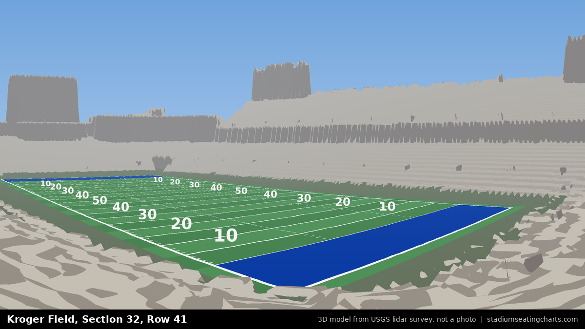View from Kroger Field Section 32, Row 41, looking toward the field