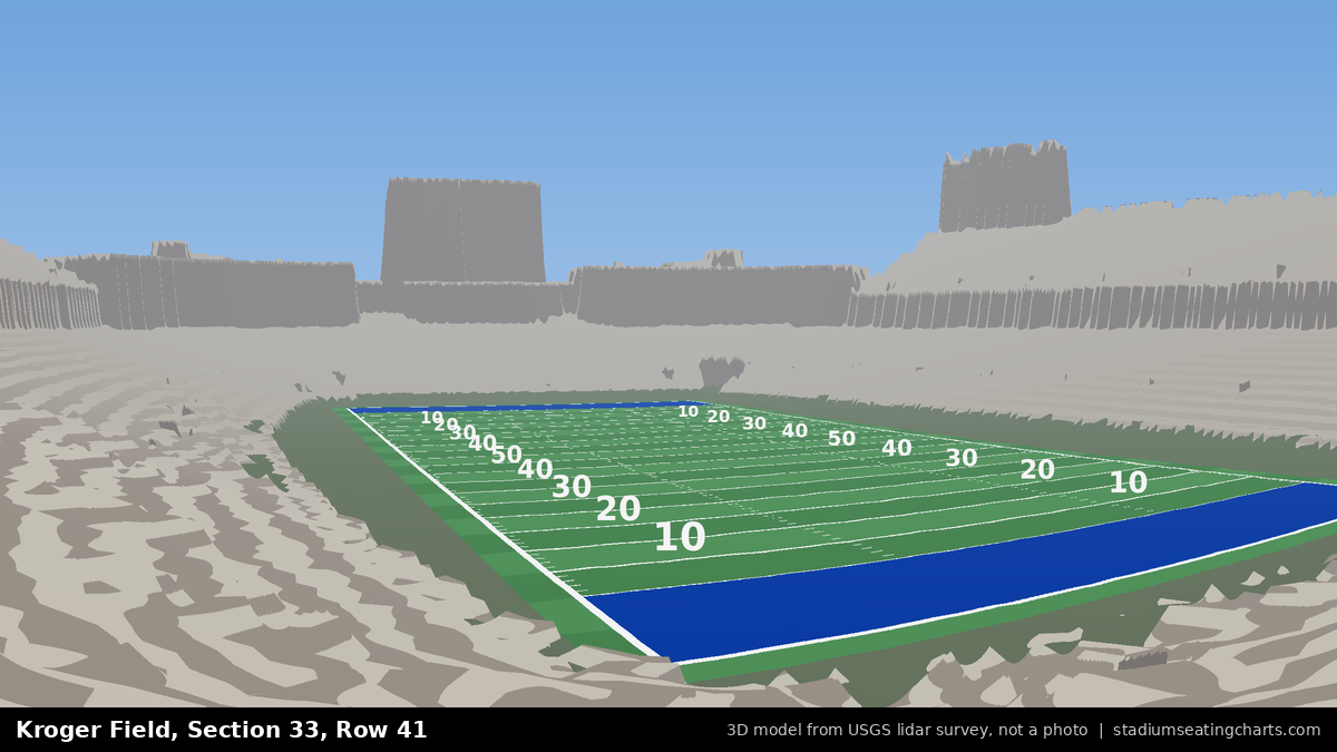 View from Kroger Field Section 33, Row 41, looking toward the field