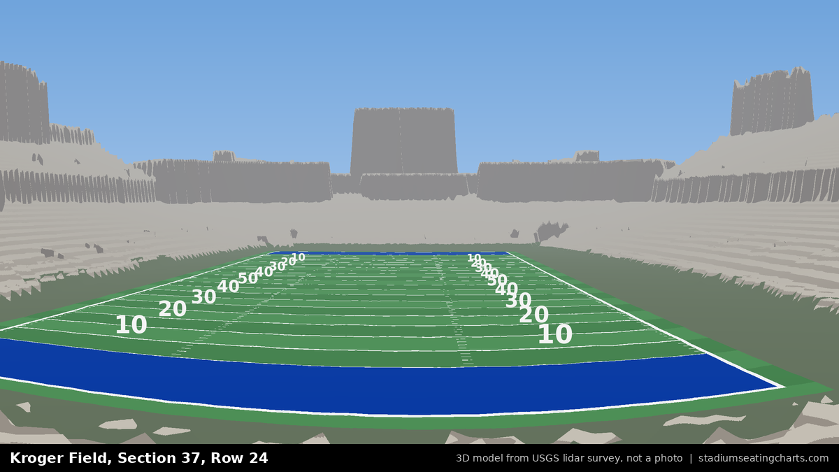 View from Kroger Field Section 37, Row 24, looking toward the field