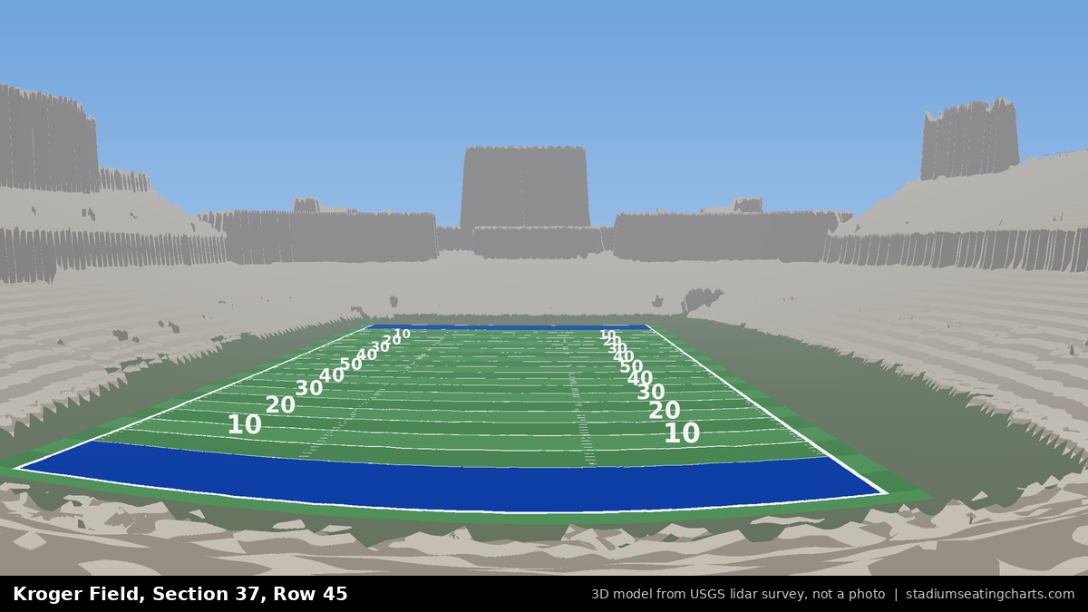 View from Kroger Field Section 37, Row 45, looking toward the field