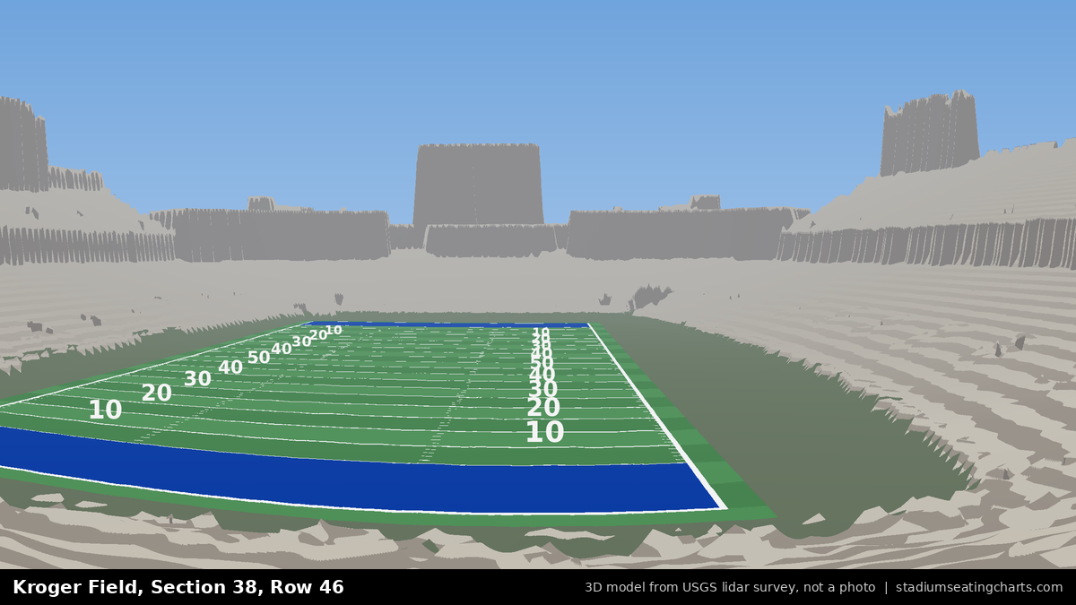 View from Kroger Field Section 38, Row 46, looking toward the field