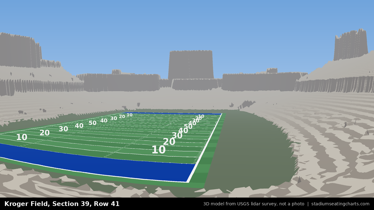 View from Kroger Field Section 39, Row 41, looking toward the field