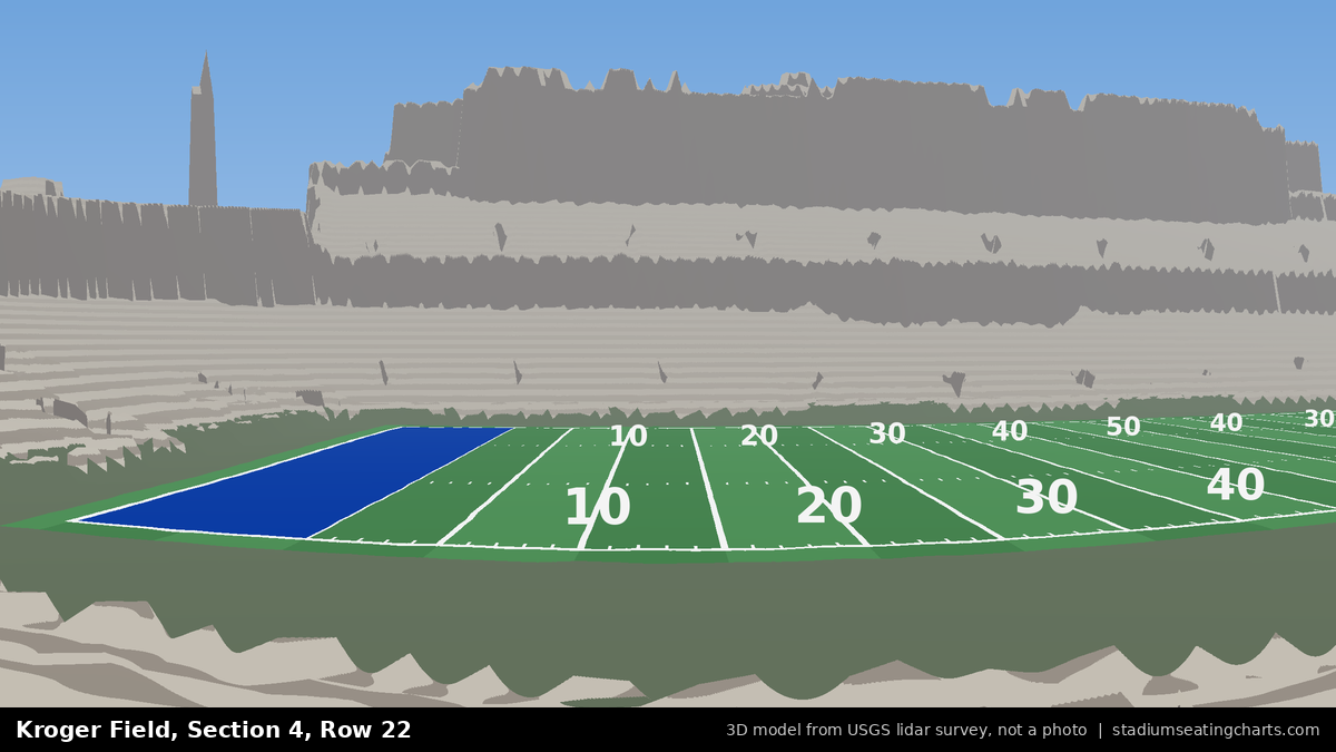 View from Kroger Field Section 4, Row 22, looking toward the field