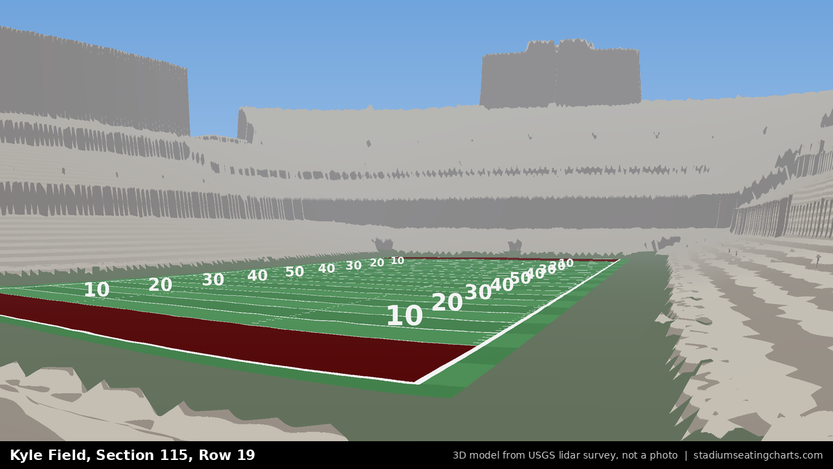 View from Kyle Field Section 115, Row 19, looking toward the field