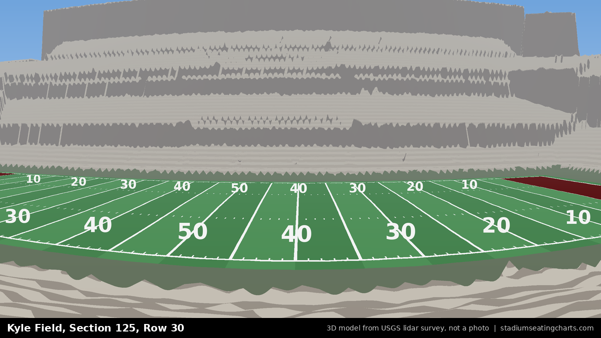View from Kyle Field Section 125, Row 30, looking toward the field