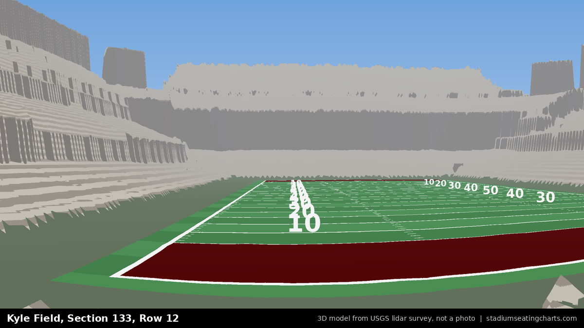 View from Kyle Field Section 133, Row 12, looking toward the field