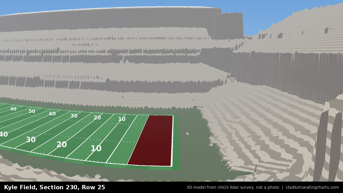 View from Kyle Field Section 230, Row 25, looking toward the field