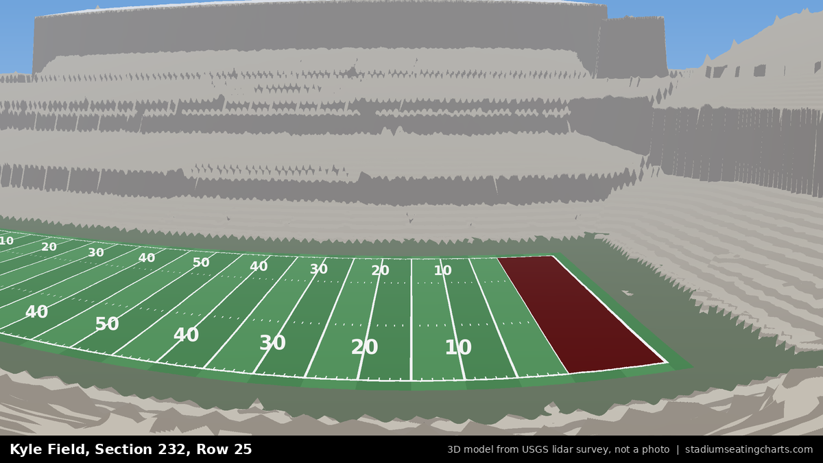 View from Kyle Field Section 232, Row 25, looking toward the field
