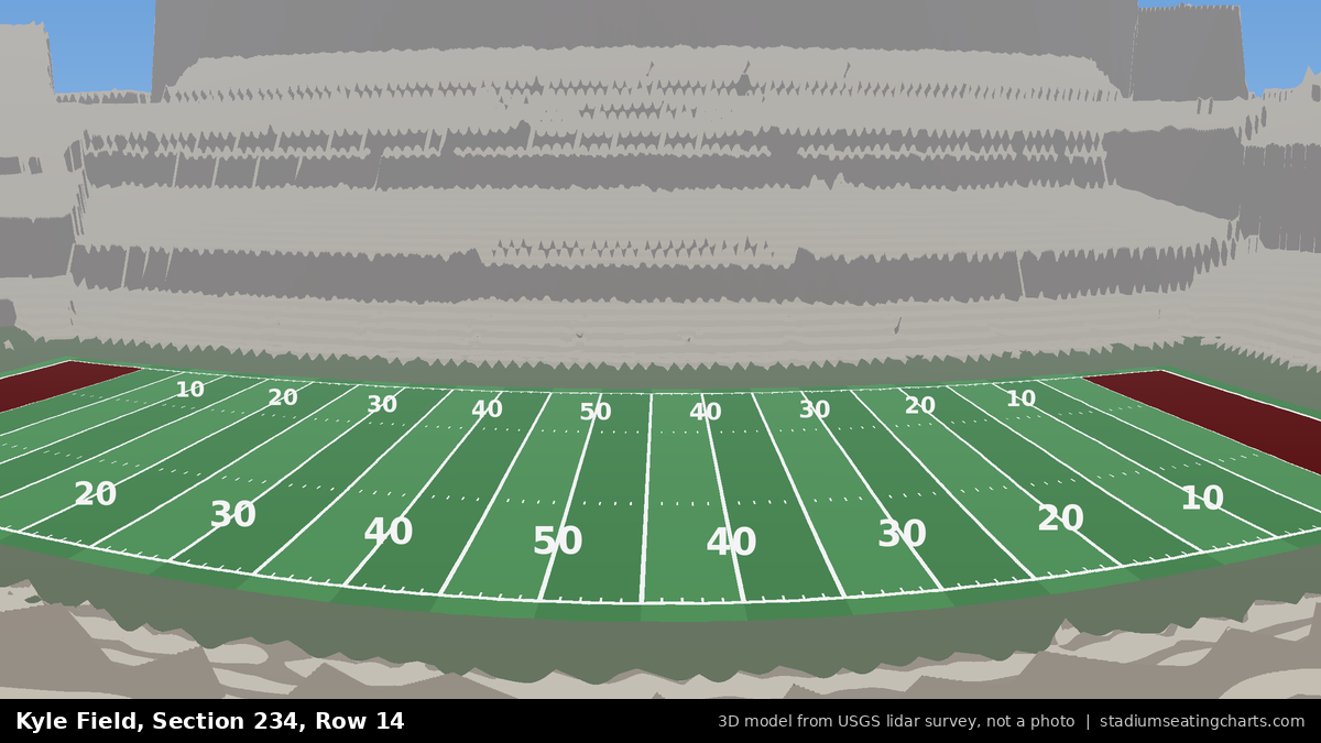 View from Kyle Field Section 234, Row 14, looking toward the field