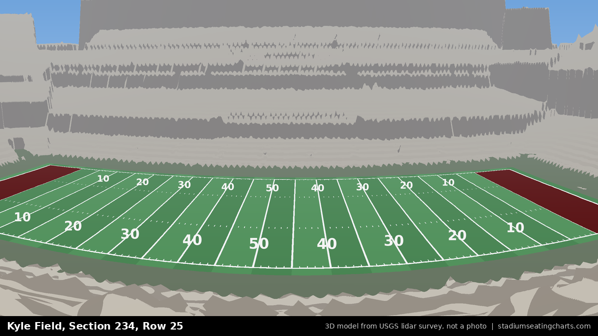 View from Kyle Field Section 234, Row 25, looking toward the field