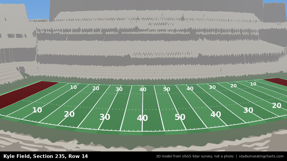 View from Kyle Field Section 235, Row 14, looking toward the field