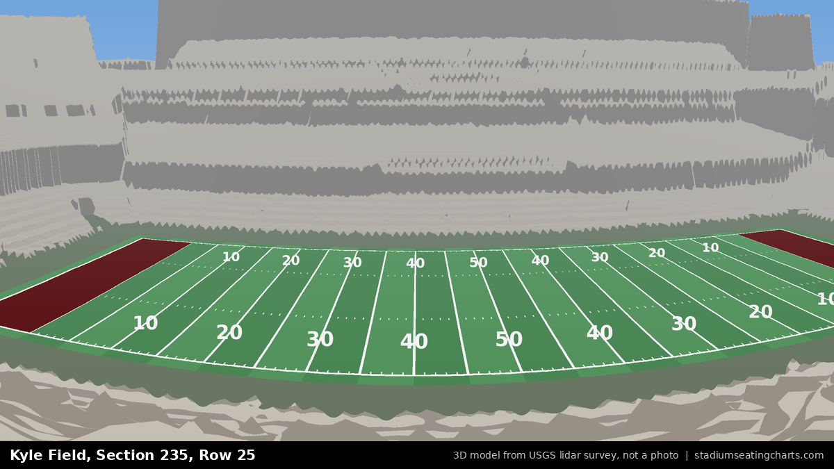 View from Kyle Field Section 235, Row 25, looking toward the field