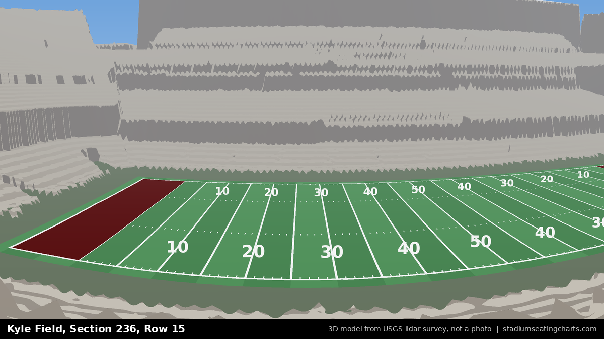 View from Kyle Field Section 236, Row 15, looking toward the field