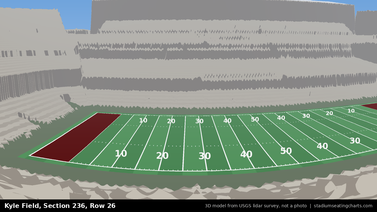 View from Kyle Field Section 236, Row 26, looking toward the field