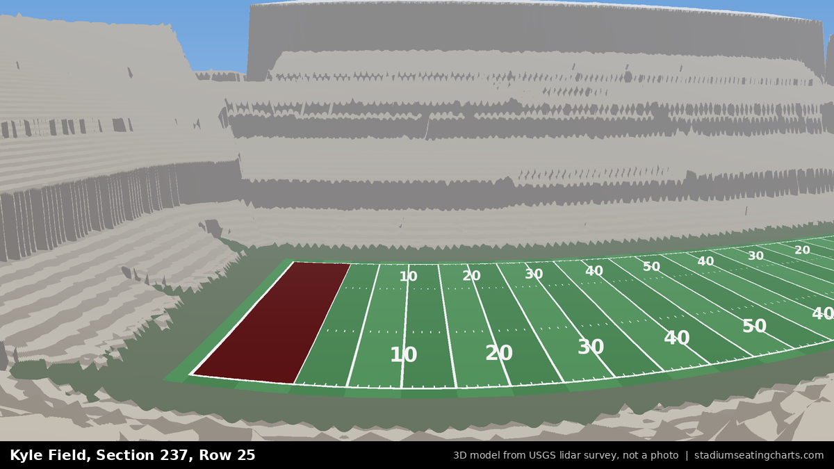 View from Kyle Field Section 237, Row 25, looking toward the field