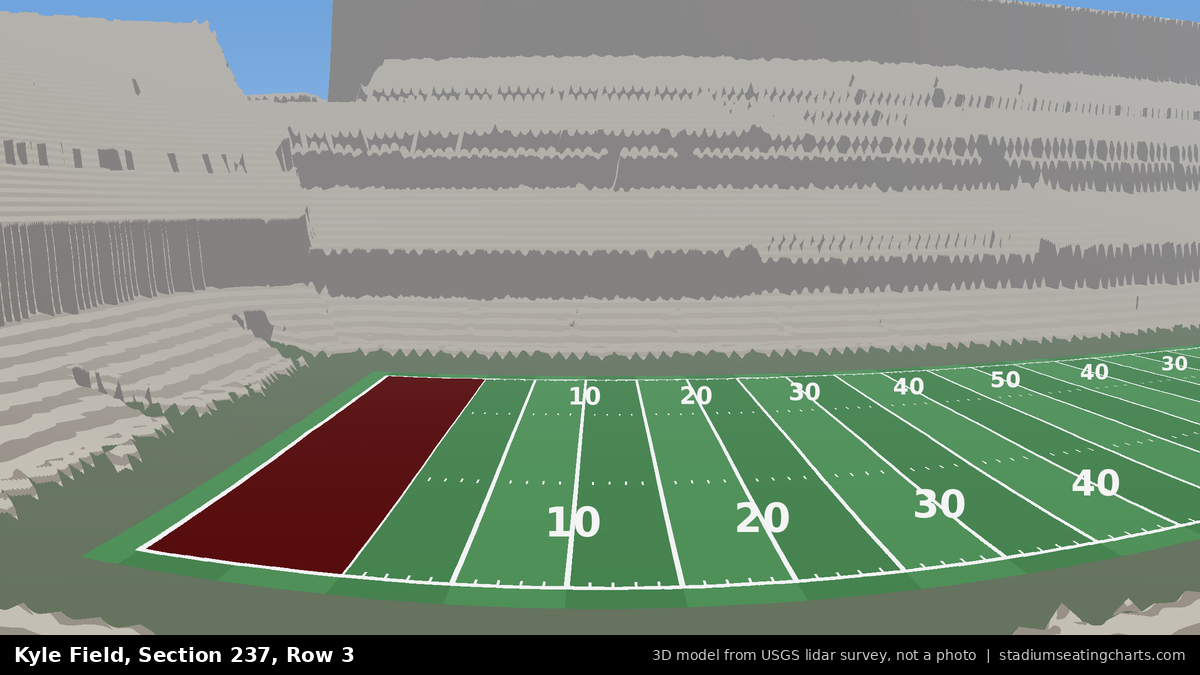 View from Kyle Field Section 237, Row 3, looking toward the field