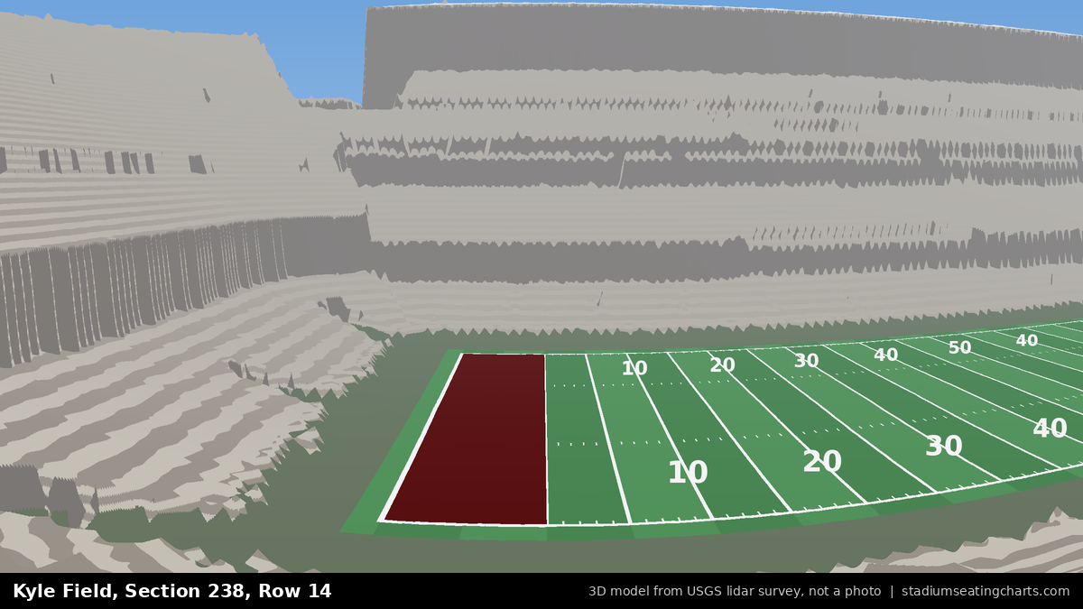 View from Kyle Field Section 238, Row 14, looking toward the field