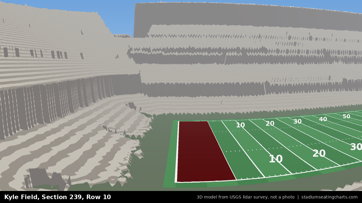 View from Kyle Field Section 239, Row 10, looking toward the field