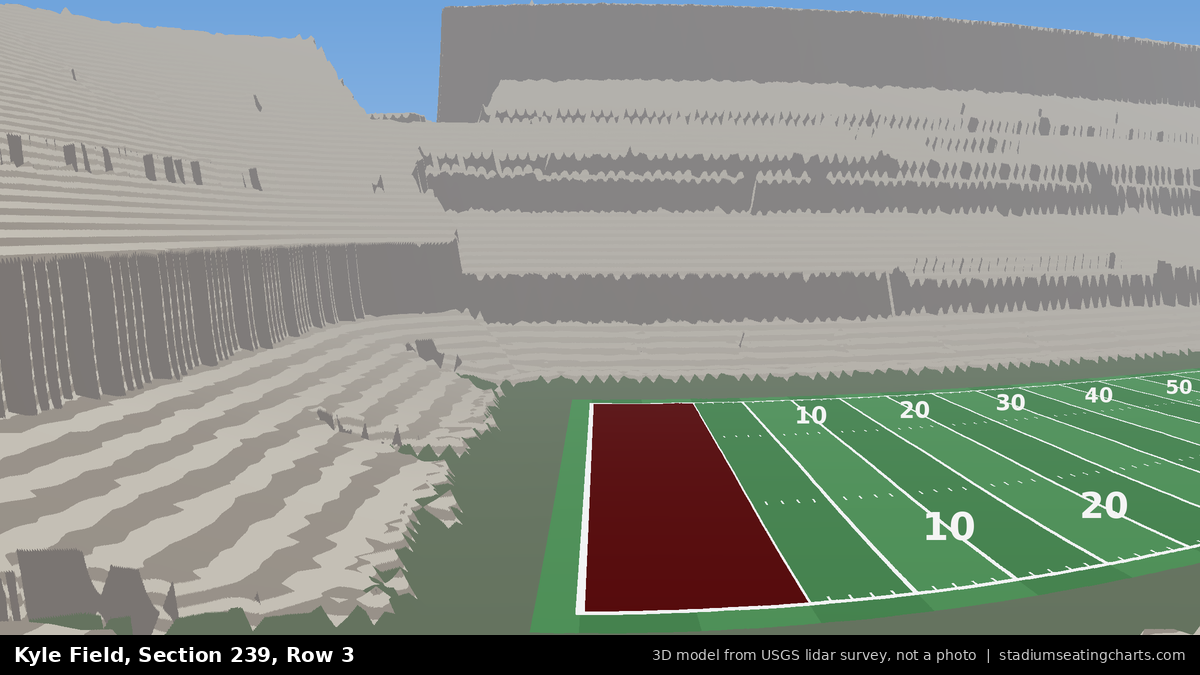 View from Kyle Field Section 239, Row 3, looking toward the field