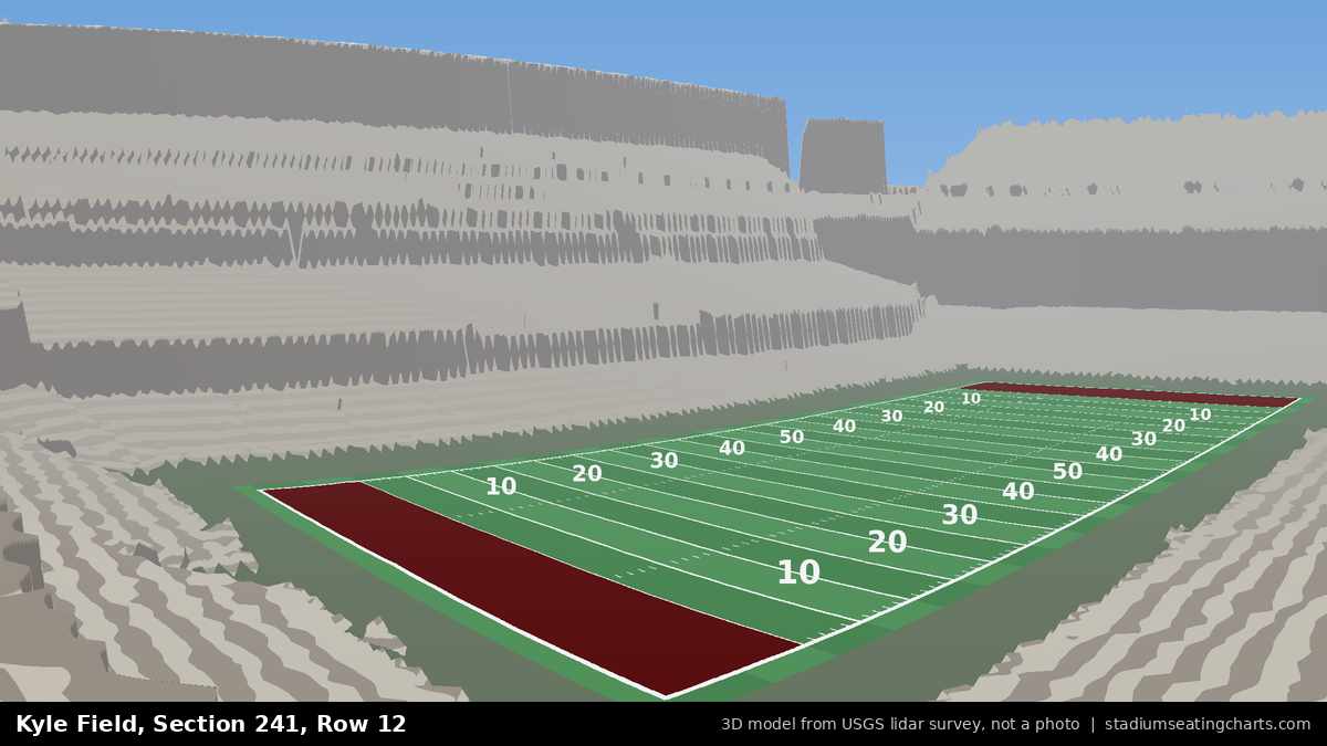 View from Kyle Field Section 241, Row 12, looking toward the field