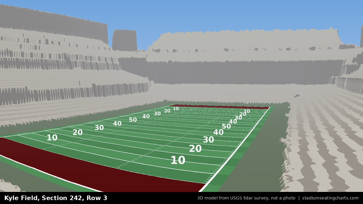 View from Kyle Field Section 242, Row 3, looking toward the field