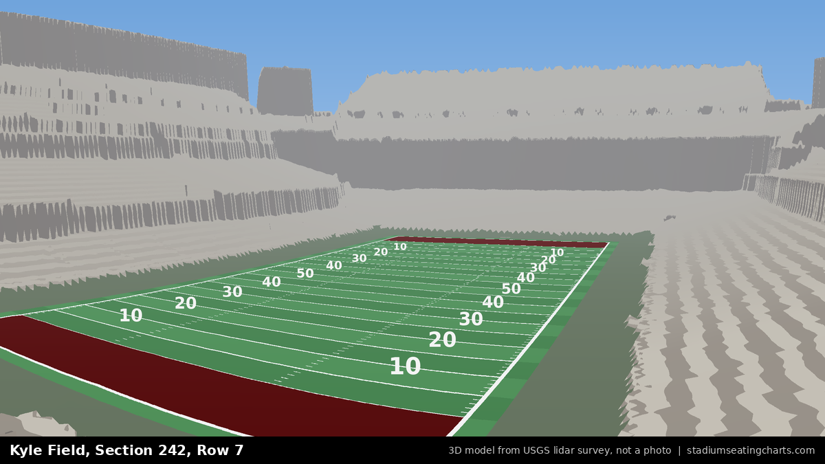View from Kyle Field Section 242, Row 7, looking toward the field