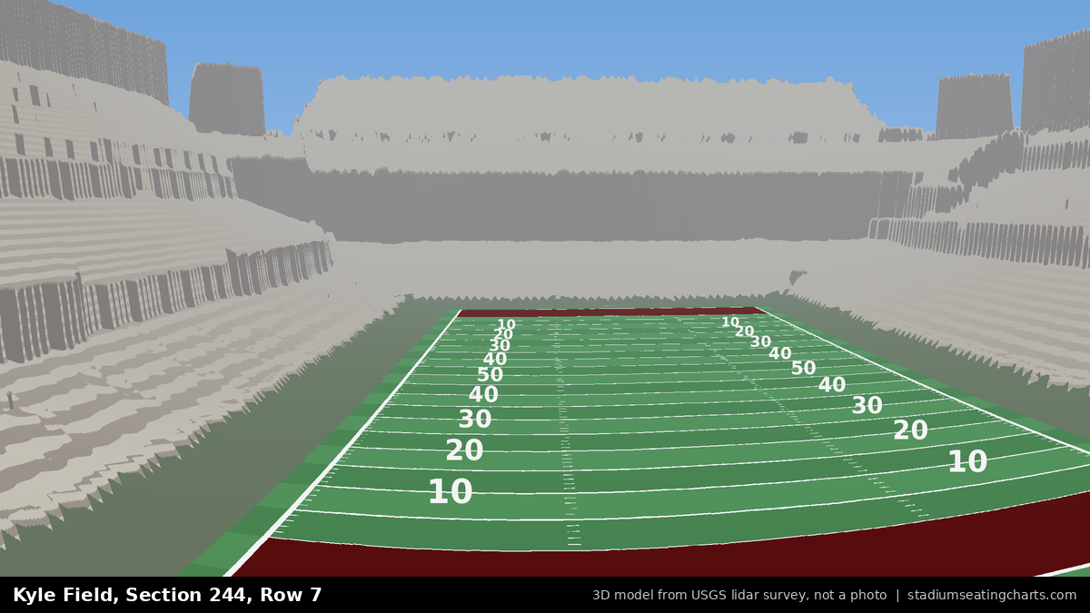 View from Kyle Field Section 244, Row 7, looking toward the field