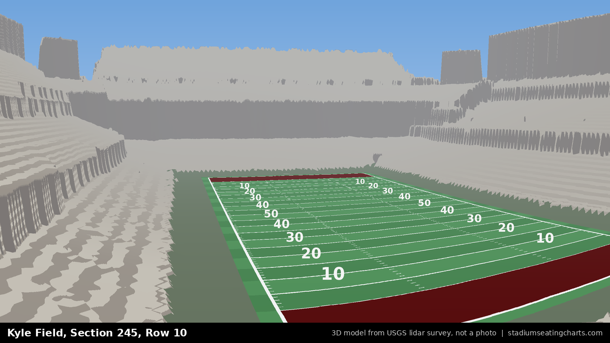 View from Kyle Field Section 245, Row 10, looking toward the field