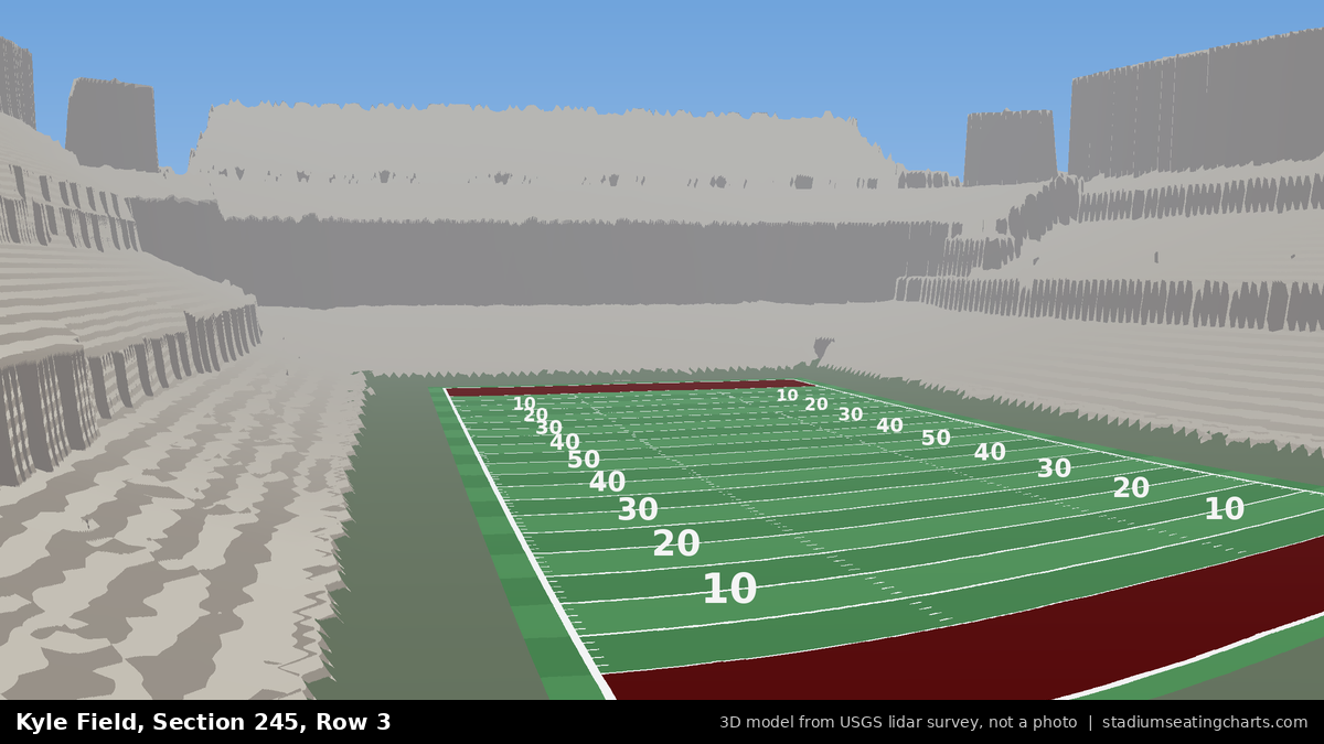 View from Kyle Field Section 245, Row 3, looking toward the field