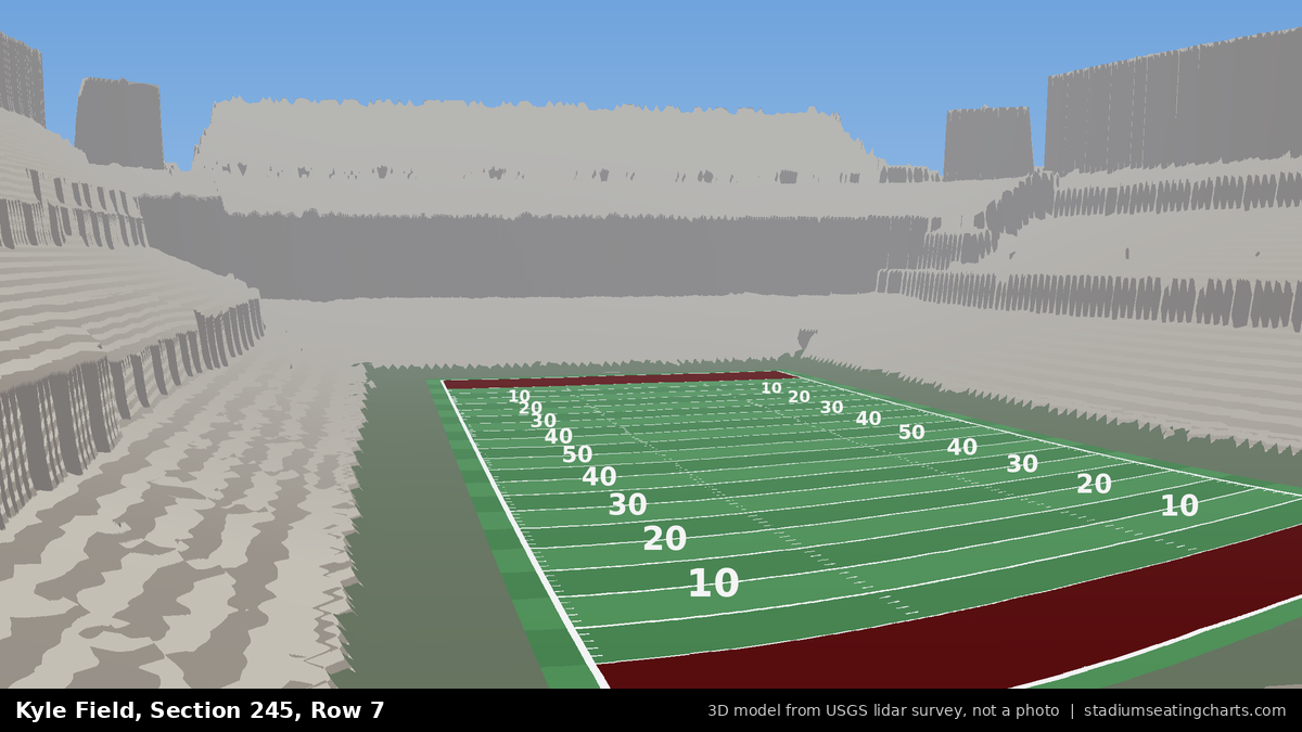 View from Kyle Field Section 245, Row 7, looking toward the field