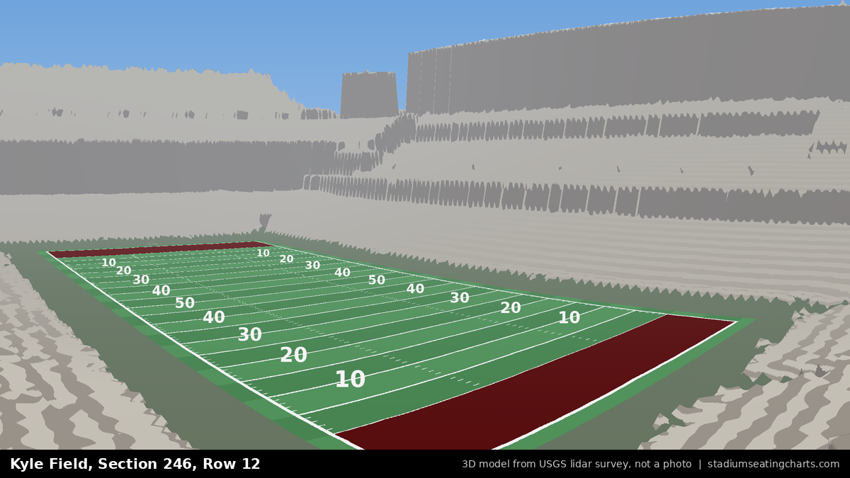 View from Kyle Field Section 246, Row 12, looking toward the field