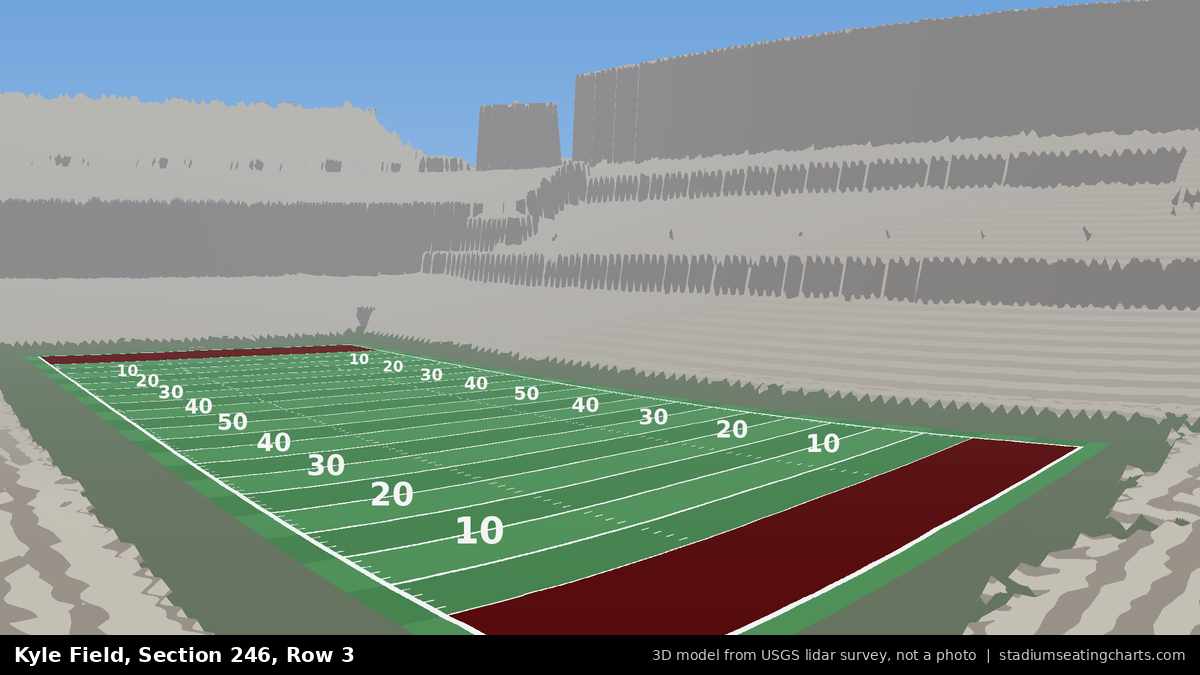 View from Kyle Field Section 246, Row 3, looking toward the field