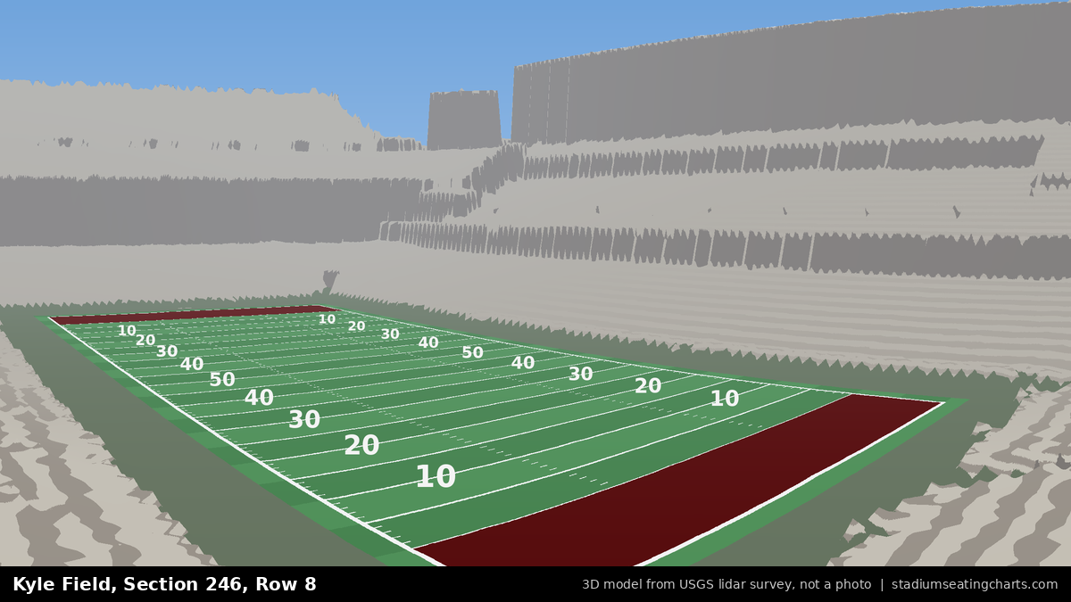 View from Kyle Field Section 246, Row 8, looking toward the field