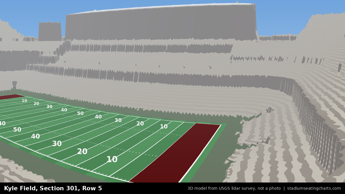 View from Kyle Field Section 301, Row 5, looking toward the field
