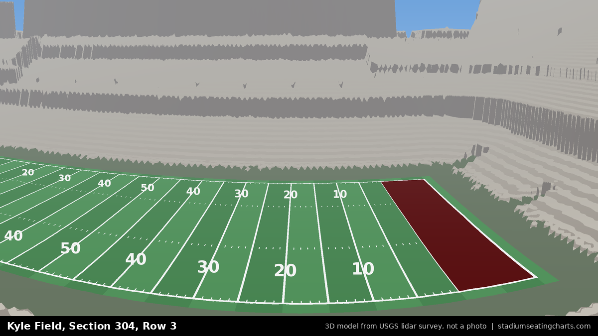 View from Kyle Field Section 304, Row 3, looking toward the field