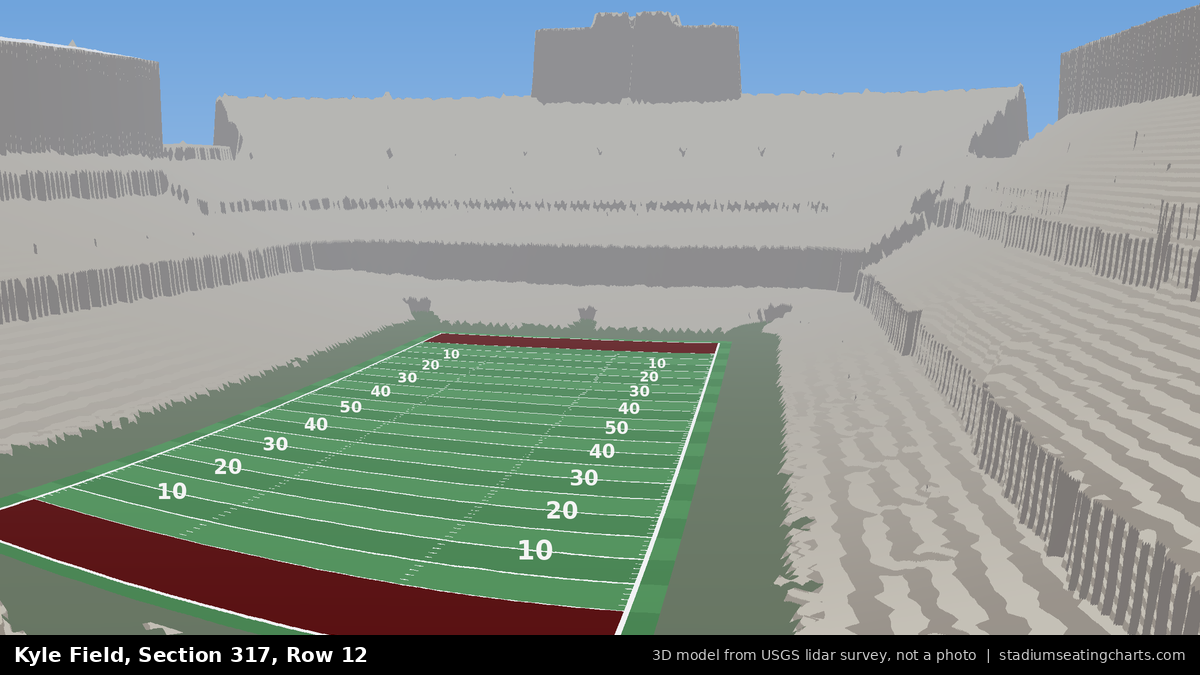 View from Kyle Field Section 317, Row 12, looking toward the field