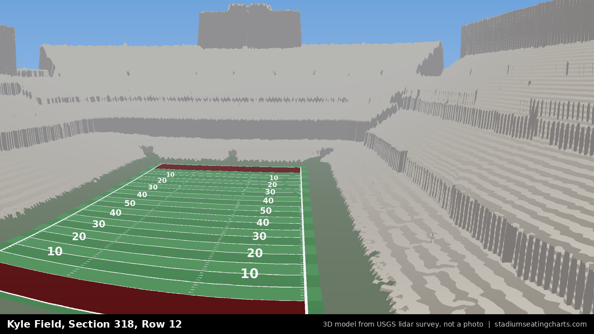 View from Kyle Field Section 318, Row 12, looking toward the field