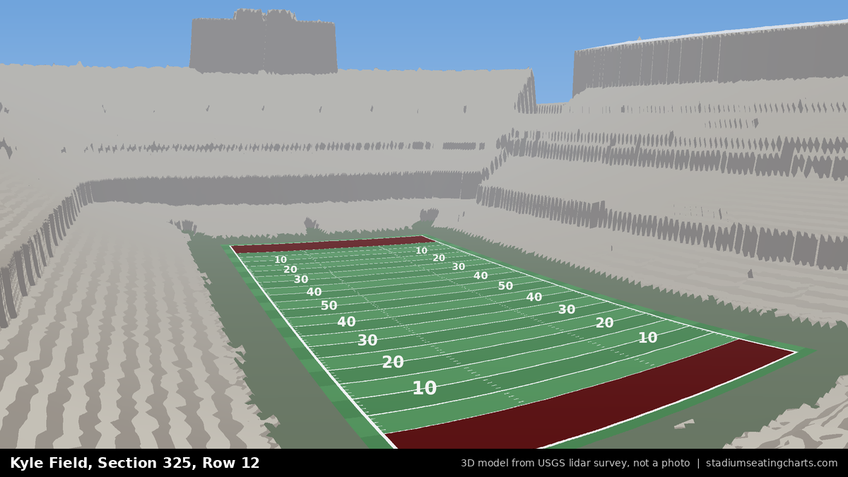 View from Kyle Field Section 325, Row 12, looking toward the field
