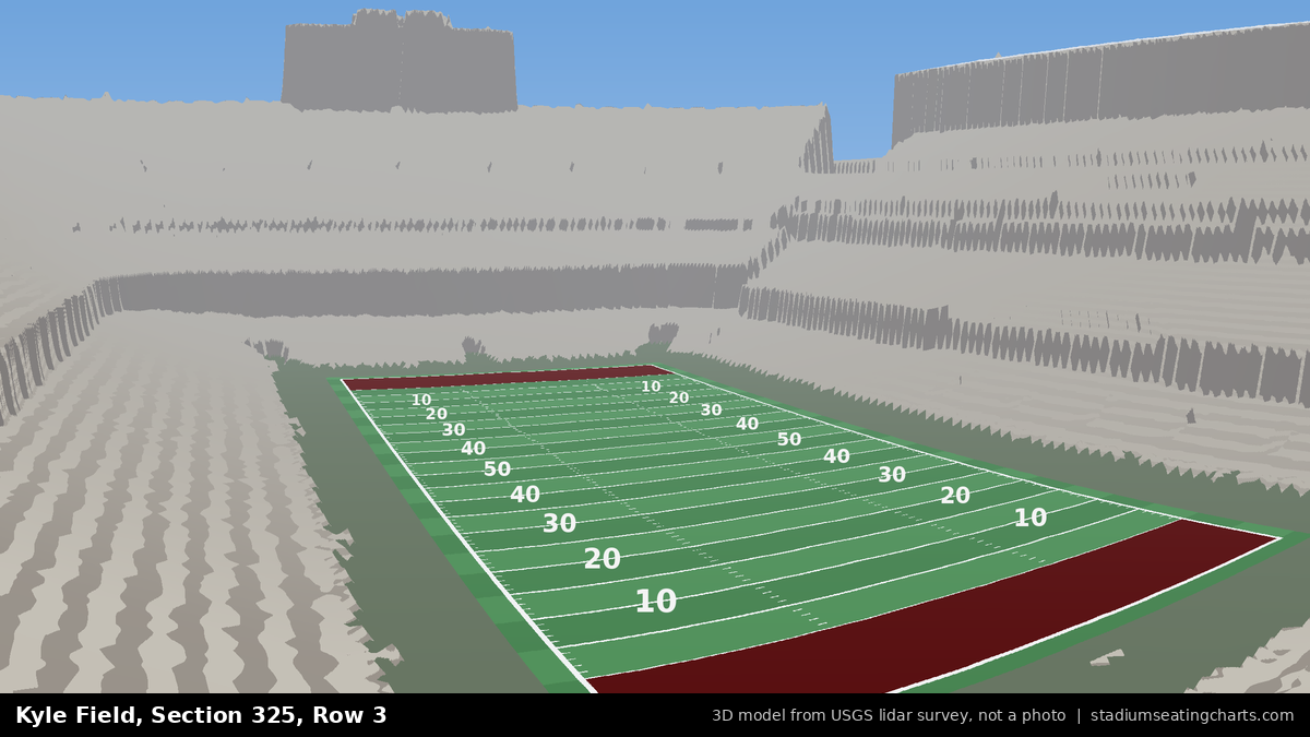 View from Kyle Field Section 325, Row 3, looking toward the field