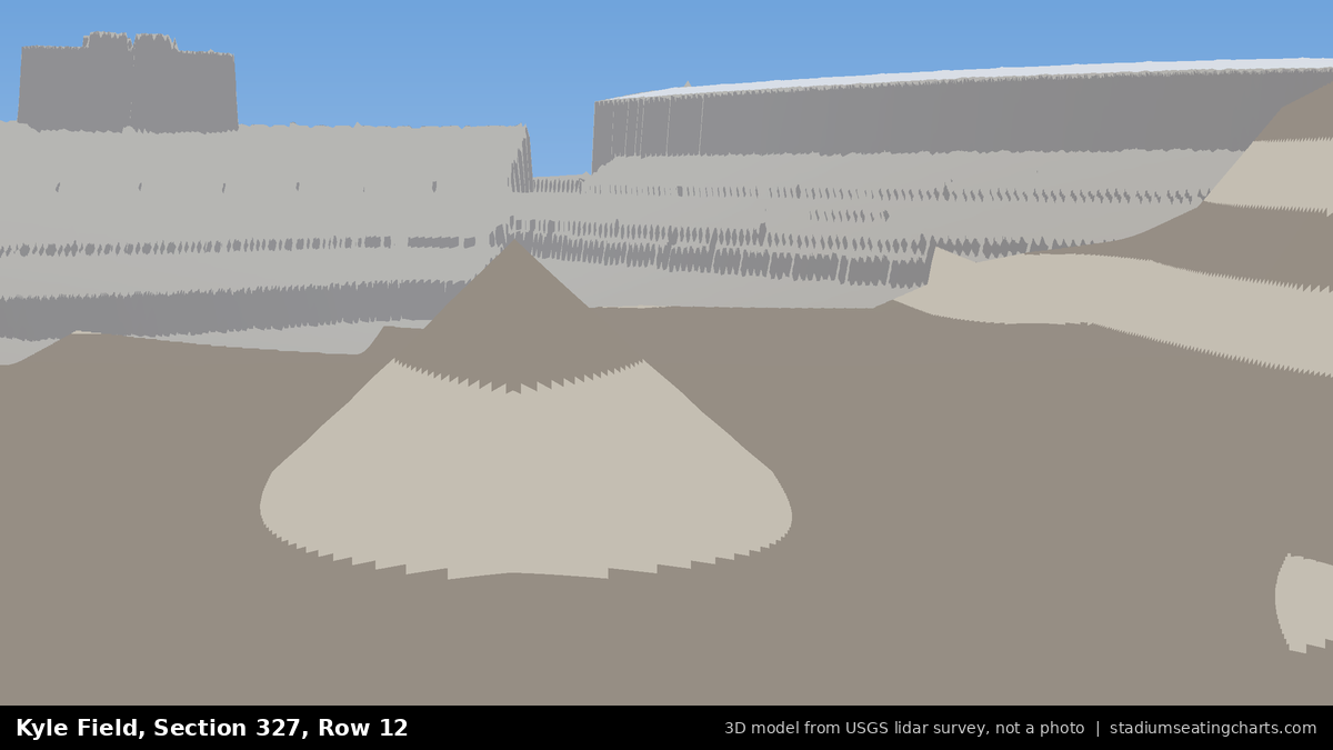 View from Kyle Field Section 327, Row 12, looking toward the field