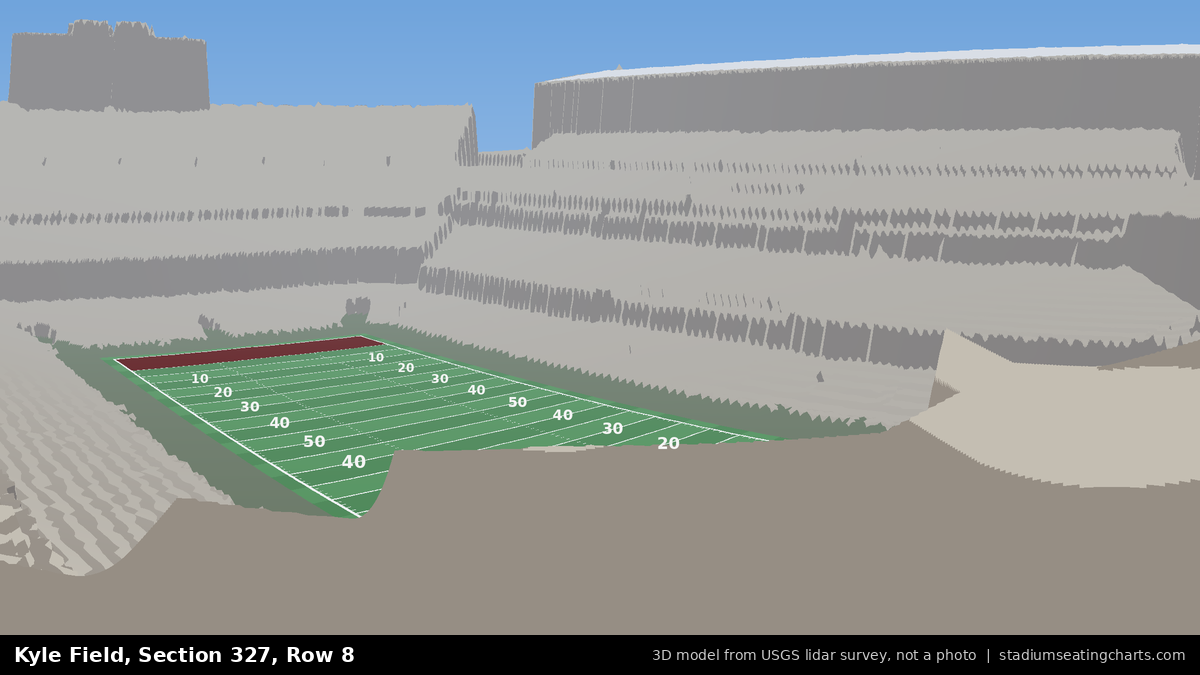 View from Kyle Field Section 327, Row 8, looking toward the field