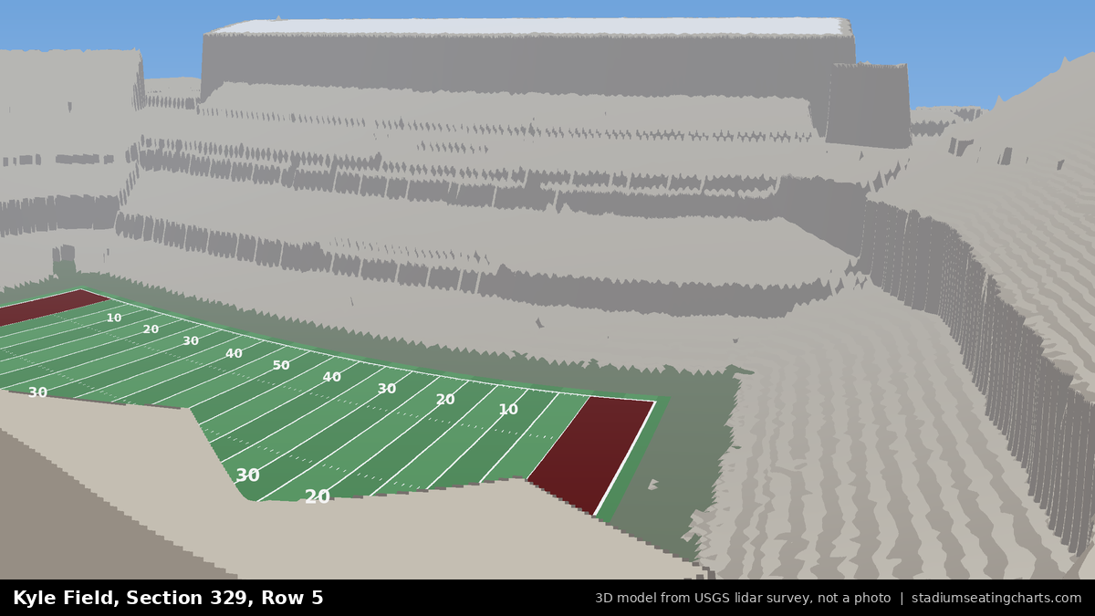 View from Kyle Field Section 329, Row 5, looking toward the field
